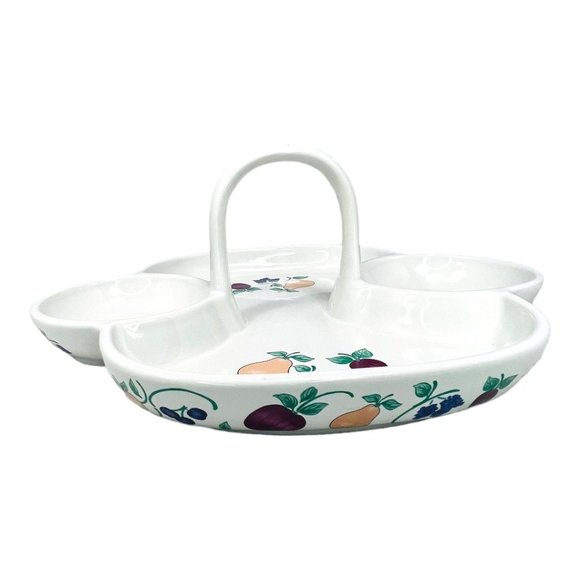 Orchard Medley by Princess House Ceramic Serving Tray Vintage Circa 1980s - Picture 4 of 9